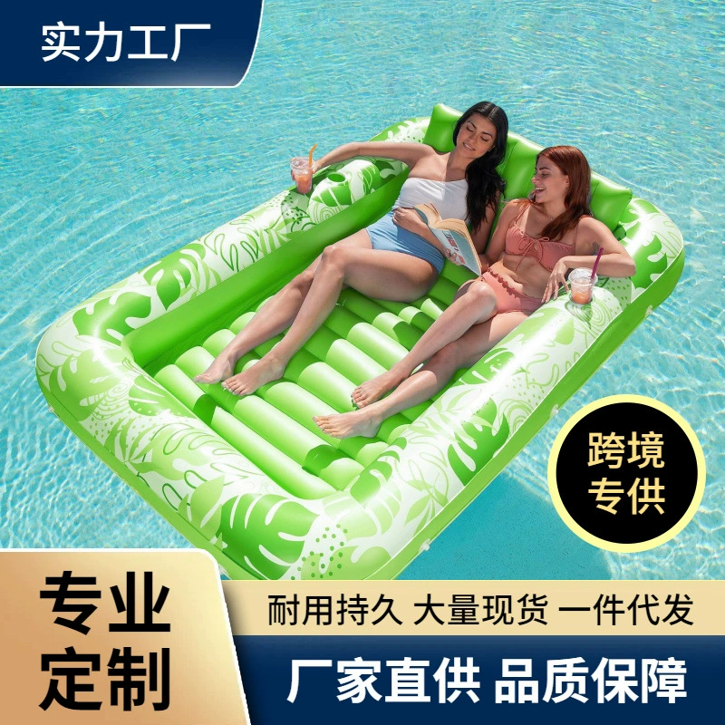Надувная плавающая кровать из кленового листа U-образное кресло для взрослых игрушка для водных игр сетчатый чехол солнцезащитный козырек спинка плавательное кольцо Отверстие плавающая кровать