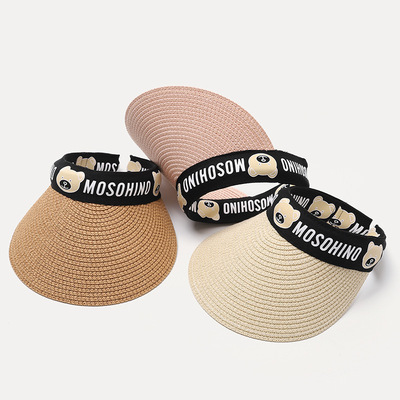 children Sunscreen hat Parenting girl Visors Big hat Boy baby Visor Straw hat sunlight Summer hat