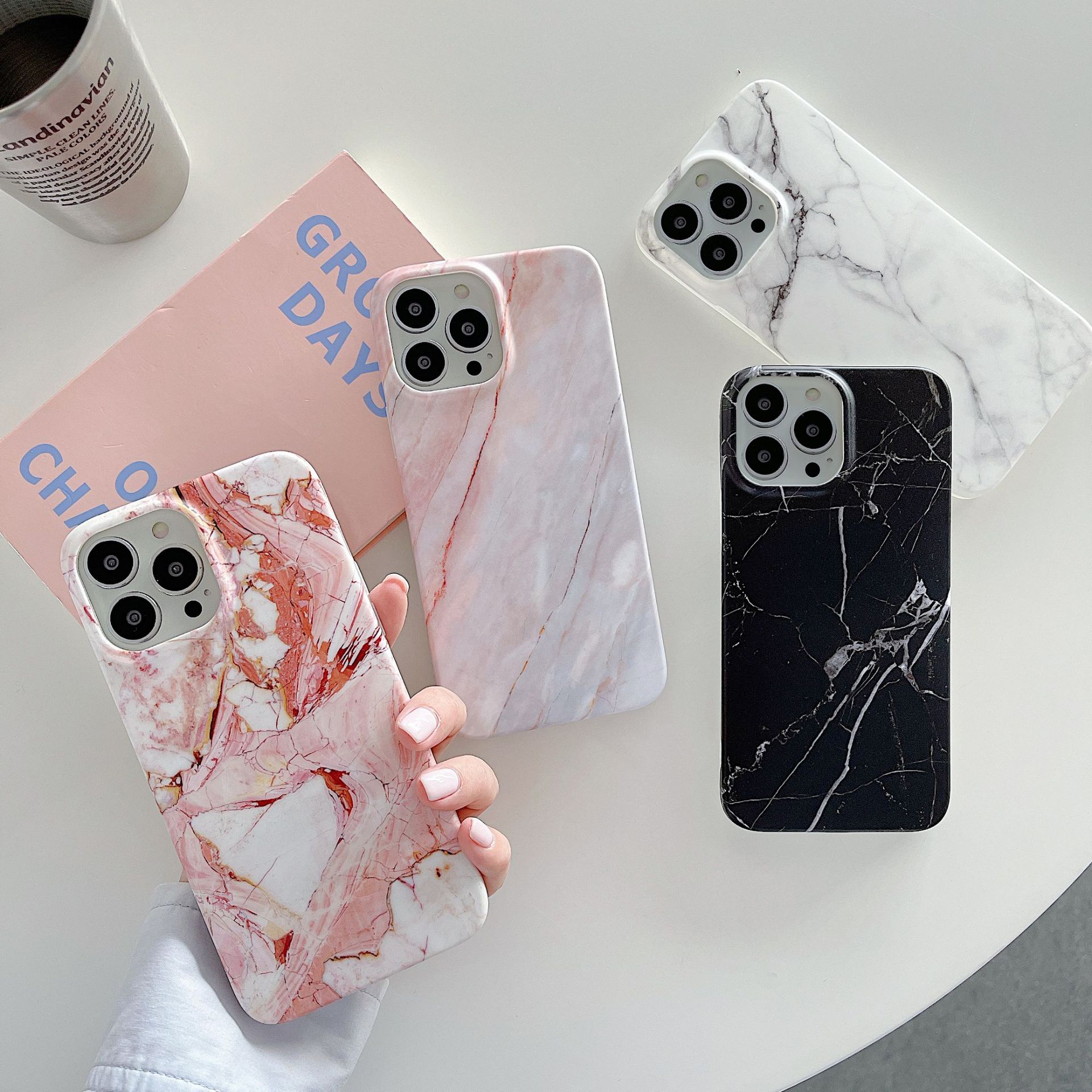 Simple Marble Pattern Mobile Phone Shell Suitable For Apple IPhone13 Frosted Shell Apple 14/12 Mobile Phone Shell 11/XR
