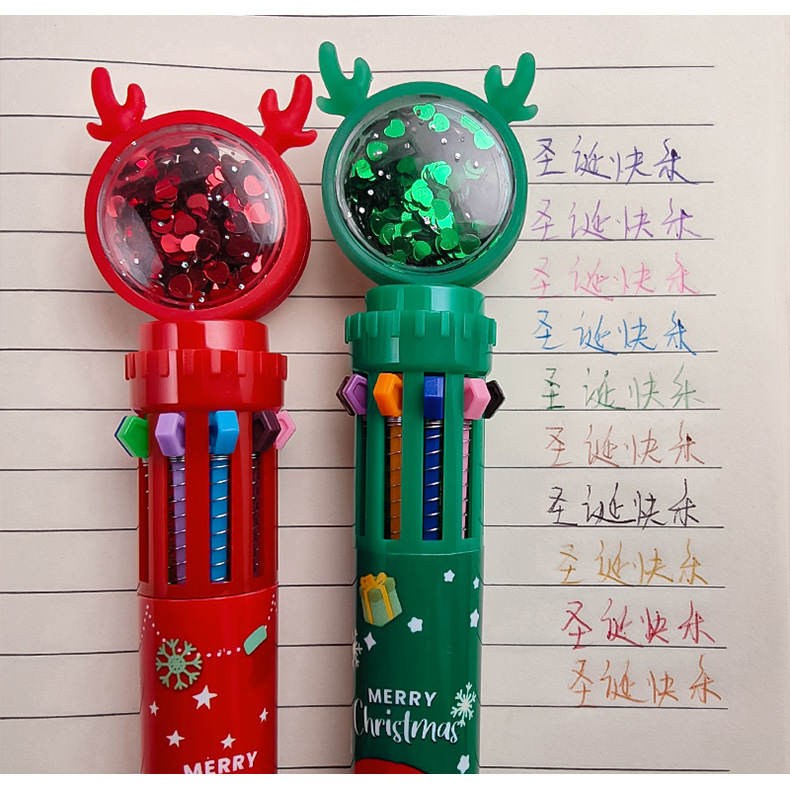 Multi-couleur Creative De Noël Étudiant Papeterie 10 Couleurs Stylo À Bille display picture 6