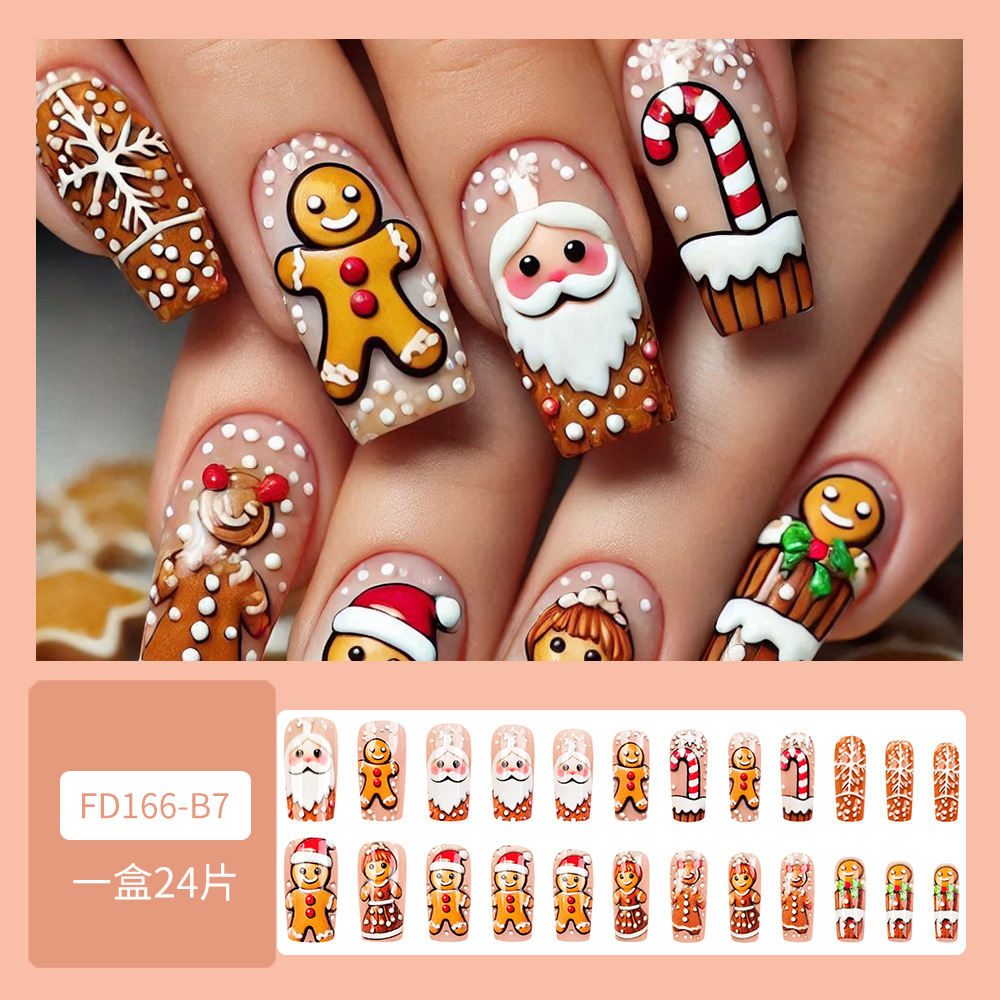 Nueva colección de uñas de navidad desgaste de uñas falsas transfronterizas desgaste de uñas parche de uñas pieza de uñas al por mayor de uñas