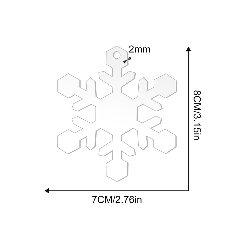 跨境亚马逊外贸圣诞节装饰雪花带孔空白透明亚克力片节日挂件挂饰|undefined