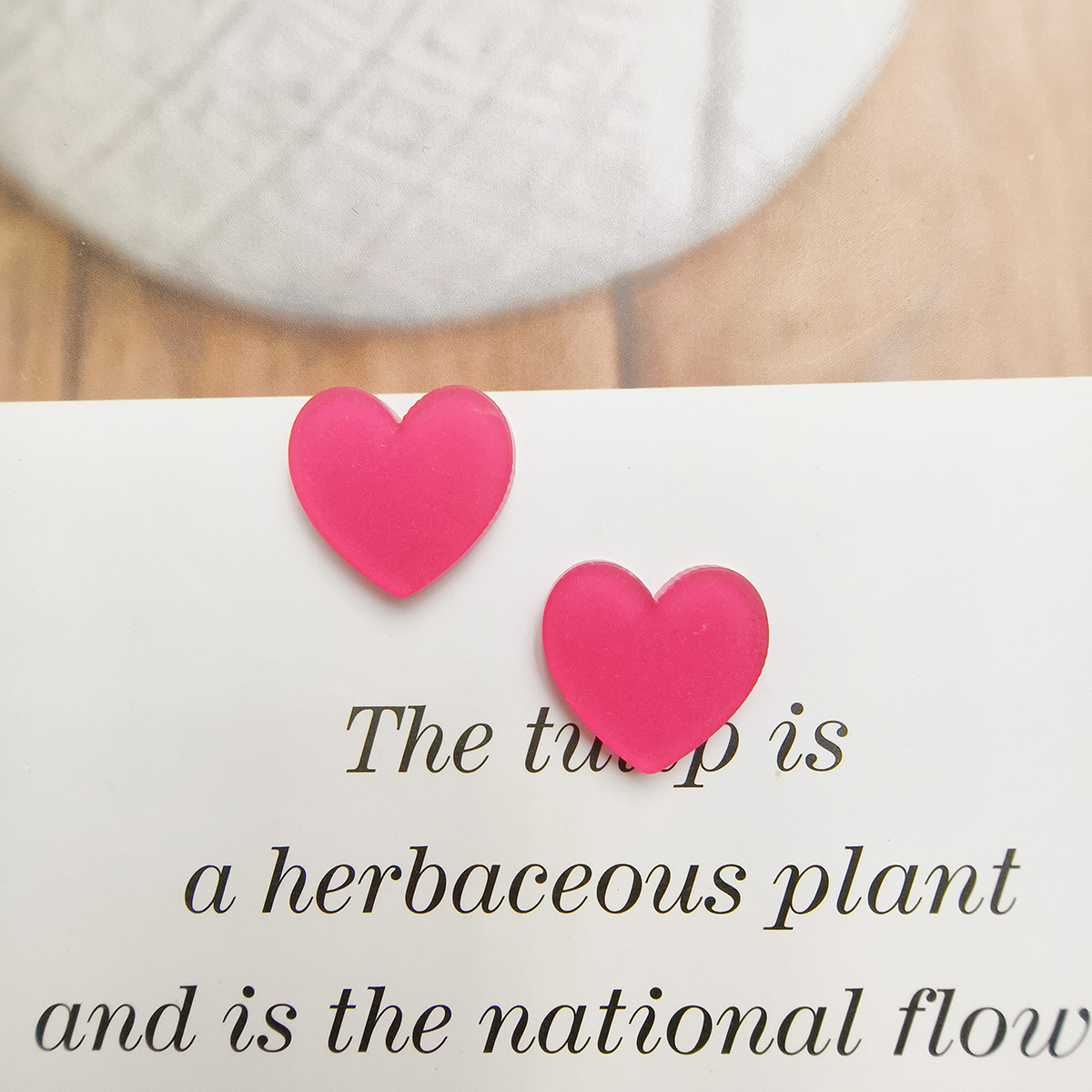 Color caramelo melocotón corazón jalea esmerilado acrílico amor ciruela DIY accesorios tocado accesorios horquilla accesorios joyería