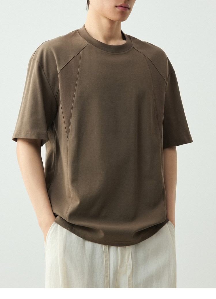 Áo thun nam cổ tròn tay ngắn phong cách công sở, chất liệu cotton thoáng mát, kiểu dáng thể thao — đen chi tiết 19