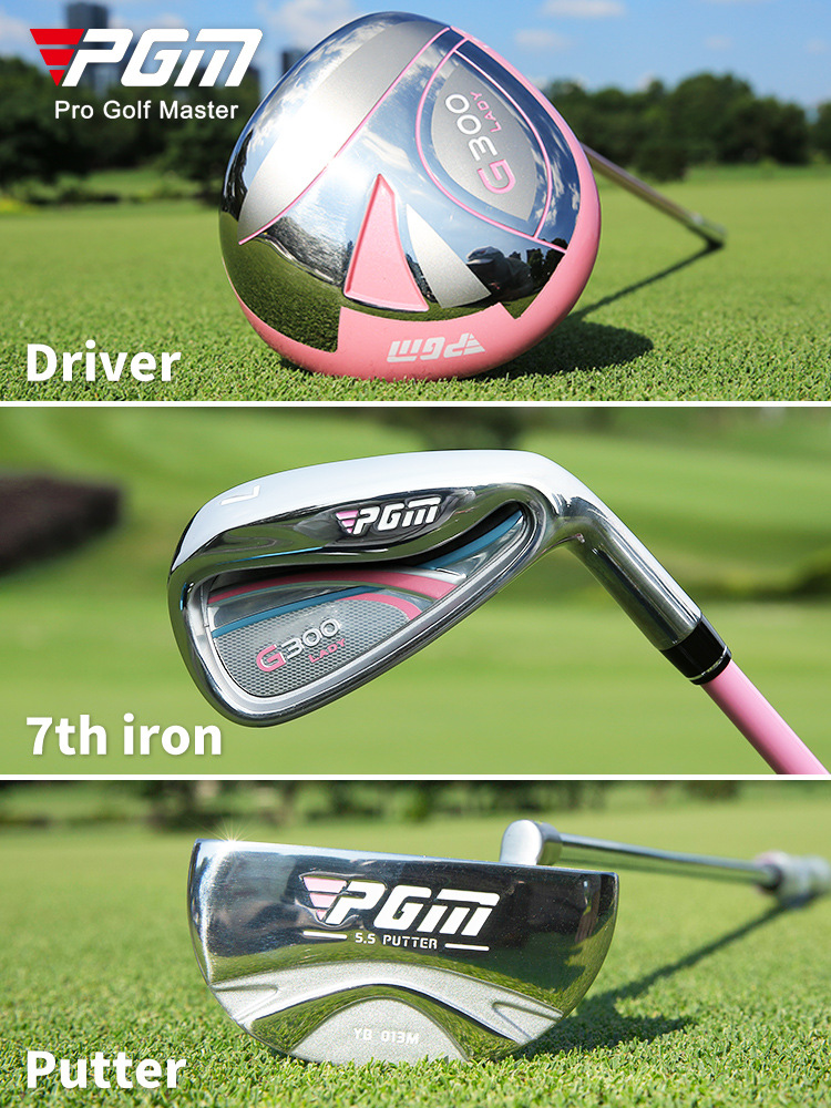 Bộ gậy golf nữ PGM G300 Lady 11 cây hợp kim titan kèm túi đựng — Cacbon! Gậy 11 màu hồng + túi đựng kính thiên văn, Cột thép! Gậy 11 màu hồng + túi đựng kính thiên văn, Carbon! 11 Câu lạc bộ màu hồng + túi bóng tiêu chuẩn, Cột thép! Gậy 11 màu hồng + túi tiêu chuẩn