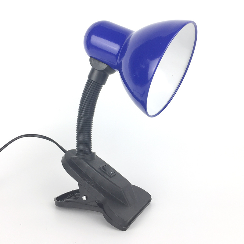 Lámpara de escritorio tradicional pequeña, brazo flexible, interruptor de un solo botón, colores variados
