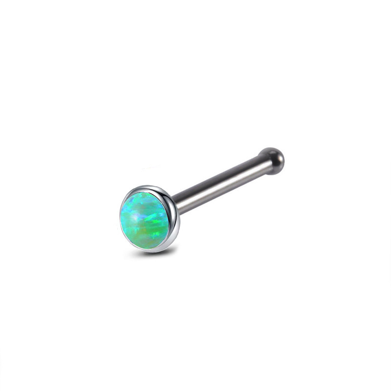 Opal Two-tone Ear And Nose Stud Piercing Jewelry For Daily Wear_voghion.com