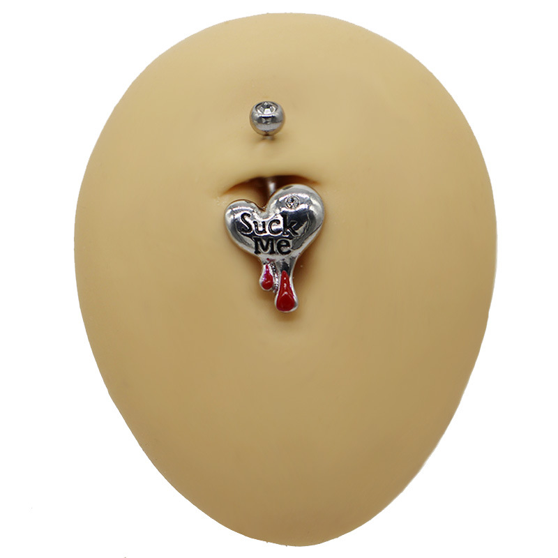 Heart Letter Belly Button Ring Piercing Jewelry For Women_voghion.com