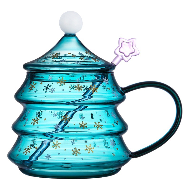 Cerezo que cambia de color en vidrio botella de agua fría taza de agua traje hogar de gran capacidad resistente al calor agua hervida botella de agua fría