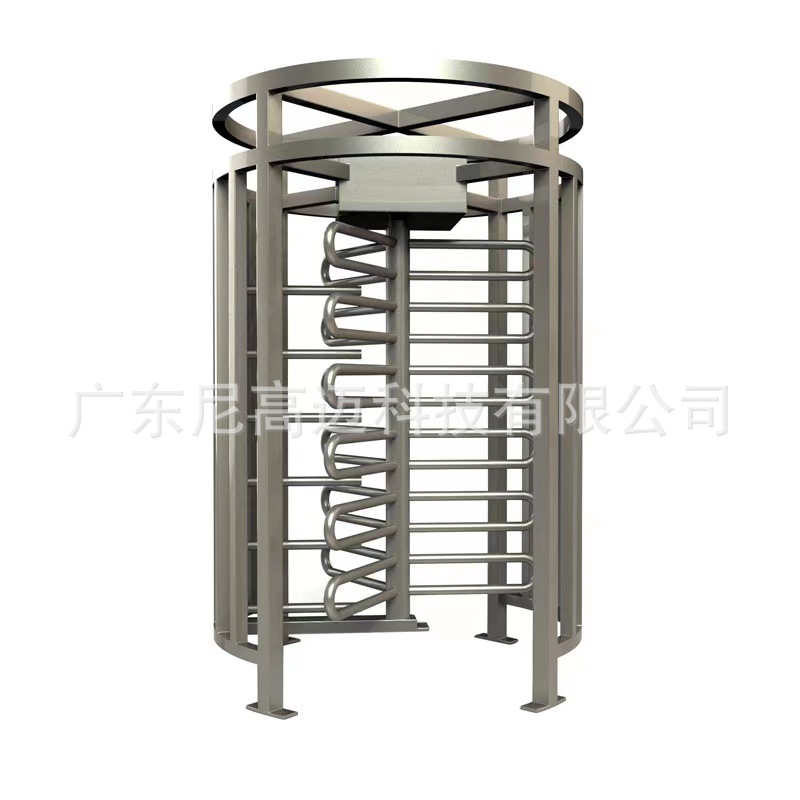 小区栅栏转闸通道加厚加粗不锈钢全高旋转闸门景区车站手推单向门