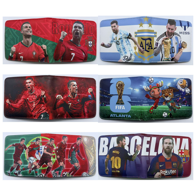 New World Cup Themed Short Folding Wallet, Football Star Club Logo Coin Purse and Wallet New World Cup Themed Short Folding Wallet, Football Star Club Logo Coin Purse and Wallet