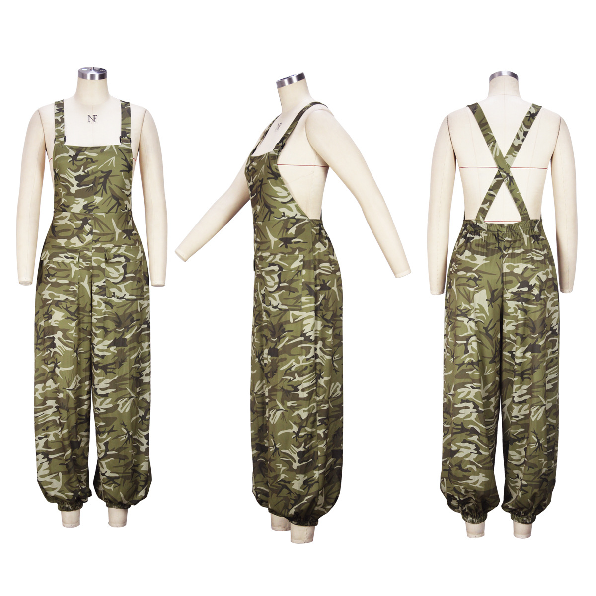 Camouflage Pattern Summer, Spring Season Women'S Daily Streetwear Camouflage Ankle-Length
