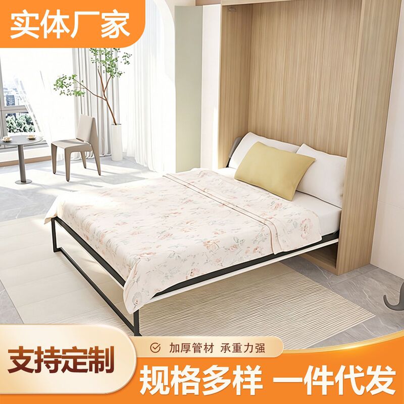 Small-sized wall-mounted Murphy bed, multifunctional hidden wall bed, study room side-flip invisible folding bed wholesale