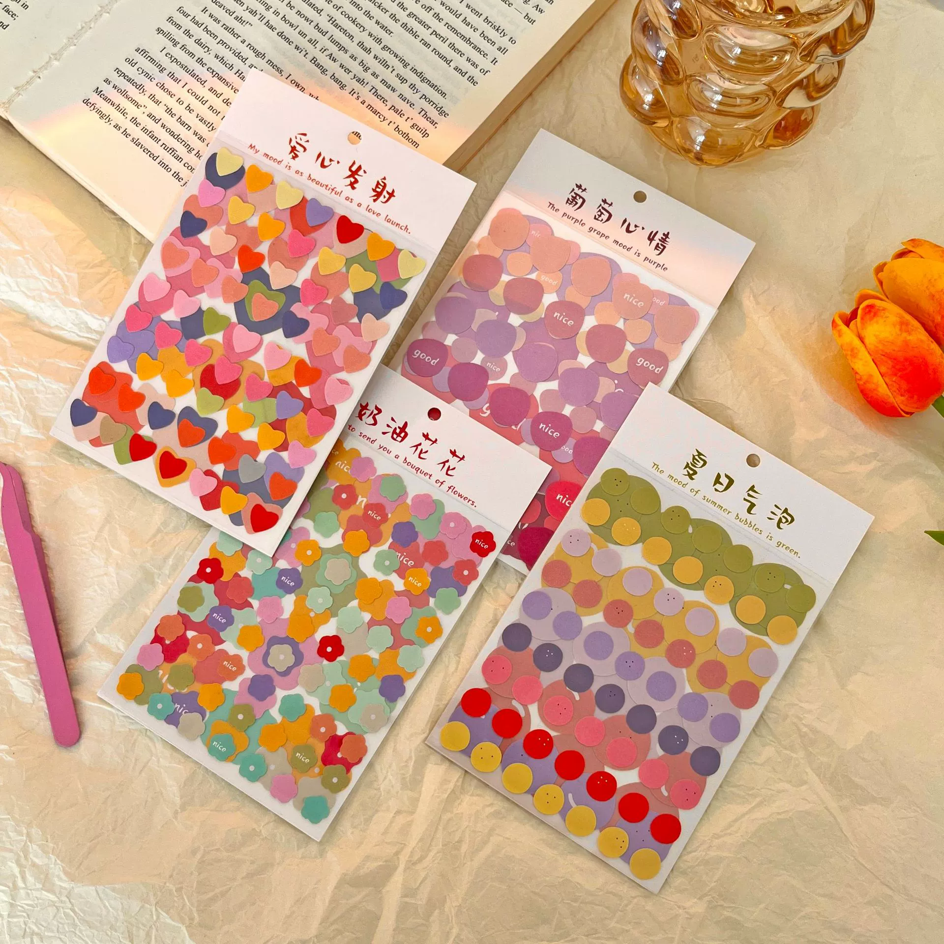 Набор наклеек серии Summer Bubble, милые декоративные DIY, 3 шт. в пакете