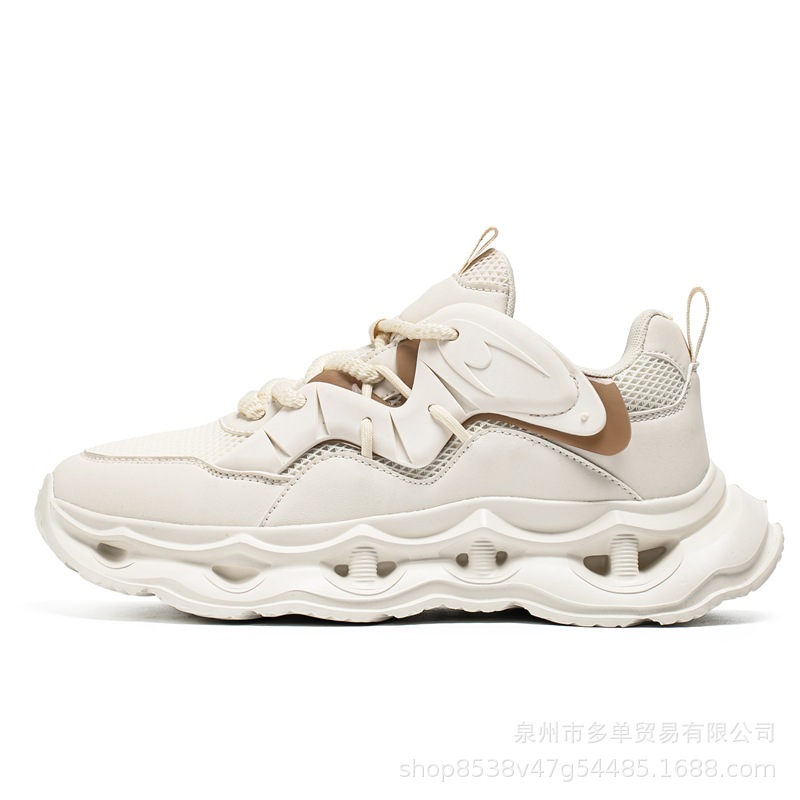 Nuevos zapatos de estilo de hombre de altura de suela gruesa, zapatos deportivos de cuero de marca de moda, aire en vivo, zapatos casuales de hombre para correr al aire libre