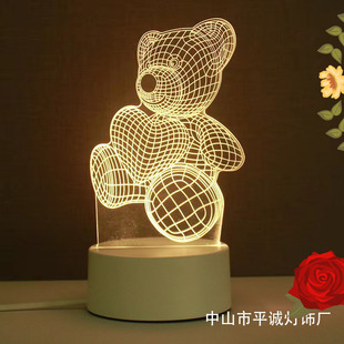 Creative night light children's holiday 3d night light bedside ornaments birthday gift light simple atmosphere acrylic lamp