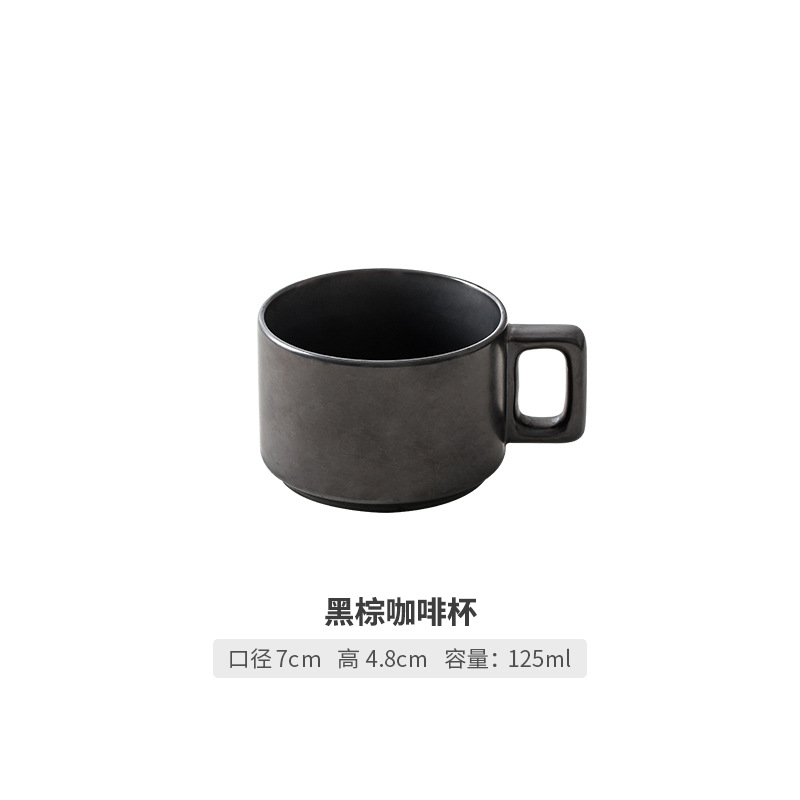 Taza de café de cerámica nórdica estilo europeo pequeño lujo simple personalidad elegante de gama alta taza con tapa
