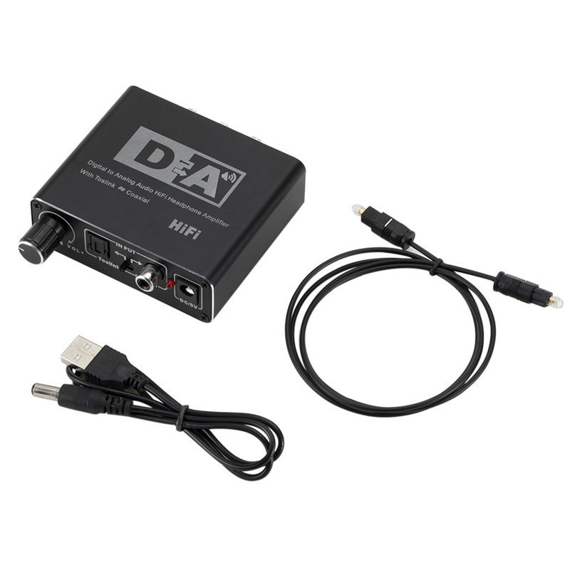 Digital Fiber Optic to Analog Rl Audio Converter Fiber Optic Coaxial Audio Decoder with Volume Adjustment Separator