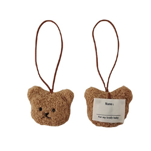 Korean style bear name tag ins cute bear doll bag pendant children's name tag keychain pendant