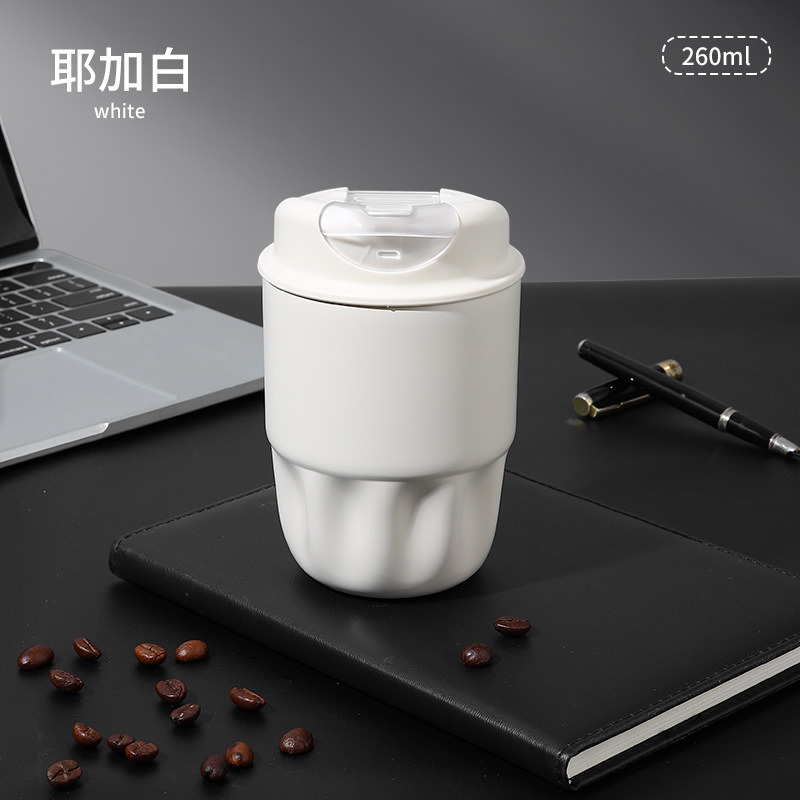 スターダッドの見栄えの良いコーヒーカップステンレス鋼 316 ミニダブルドリンク魔法瓶カップポータブル男性と女性のストローカップ|undefined