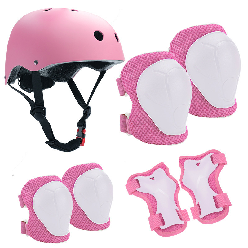 Manufacturer Wholesale Children's Roller Skating Protective Gear, Balance Bike Protective Gear, Skateboard Protective Gear, Skating Knee Pads, Elbow Pads, Bicycle Protective Gear Set of Six or Seven Pieces