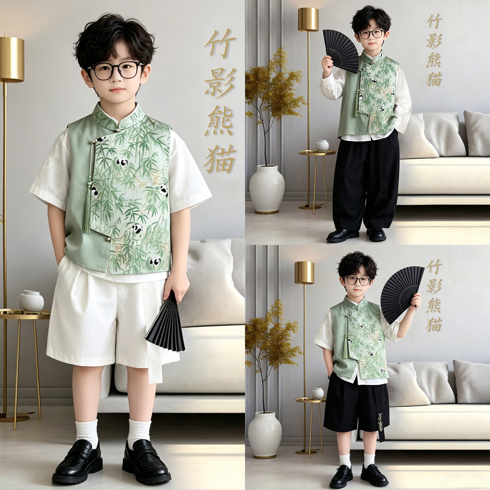 New Chinese-Style Outfit for Boys, Tang Suit 2026 New Spring National Trend Children's Traditional Chinese Clothing for Boys, Kindergarten Performance Outfit, Hanfu