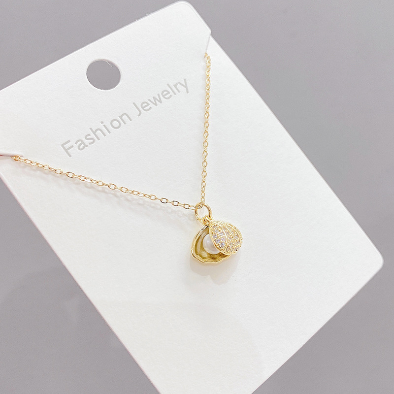 Copper Chain Material Copper Cable Chain Shell Pendant Necklace