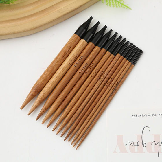 New Cross-border Bamboo Wood Ring Crochet Replaceable Lead Wool Needle Set Box DIY Scarf Hat Stick