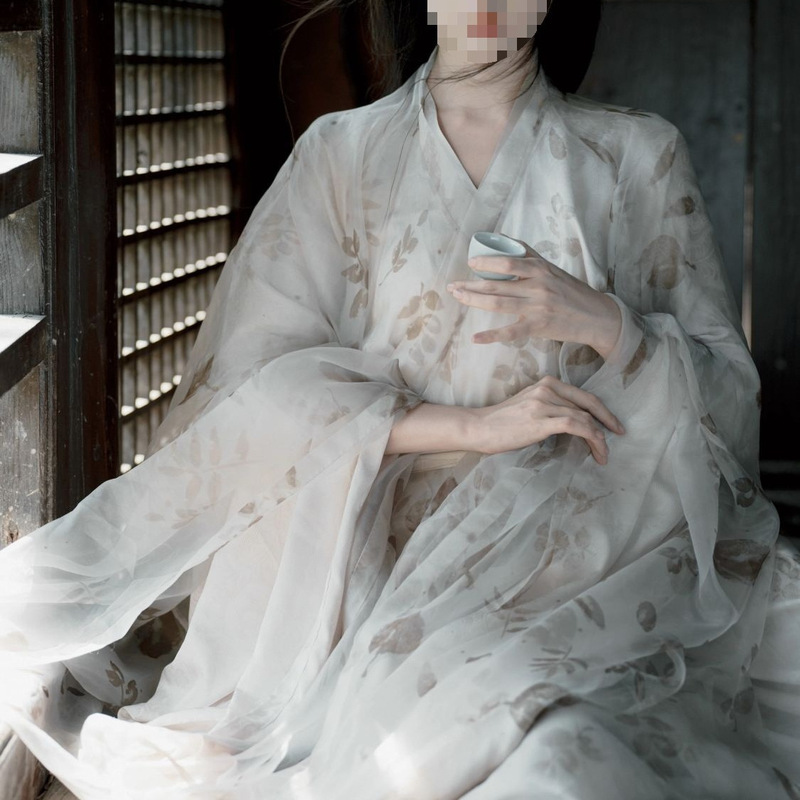 Cool and Understated Hanfu for Women, Adult Ancient Style Jin-Style Ruqun, Wei-Jin Style Straight Hem Tie-Dye Ancient Costume for Spring and Summer, Other Ramie Cool and Understated Hanfu for Women, Adult Ancient Style Jin-Style Ruqun, Wei-Jin Style Straight Hem Tie-Dye Ancient Costume for Spring and Summer, Other Ramie
