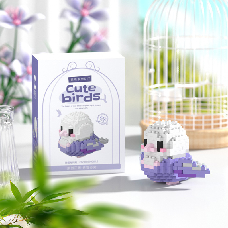 Compatible con Lego loro guacamayo, bloques de construcción, flores, adornos de animales, juguetes para niños hechos a mano, regalos para el día de los niños