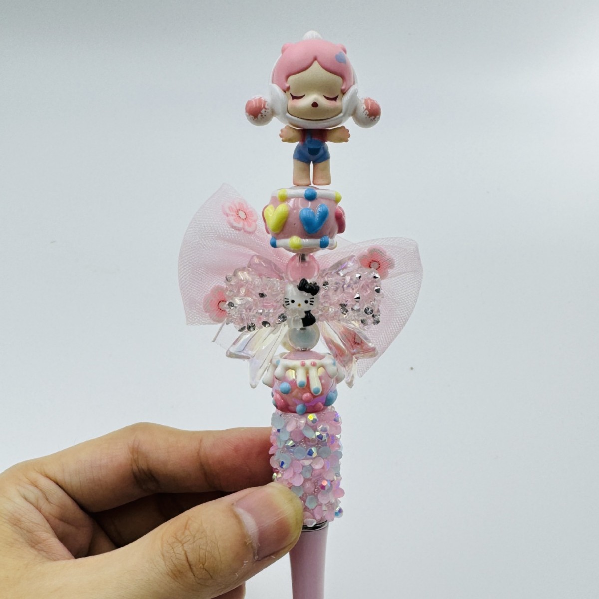 Genuino bolígrafo de granos espumoso, bolígrafo de cuentas encantador, bolígrafo de regalo creativo de dibujo a mano, bolígrafo de bola creativo