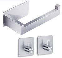 Transfronterizo 304 rollo de acero inoxidable titular de papel titular de tejido libre de perforación montado en la pared titular de papel higiénico cuarto de baño rollo de papel titular