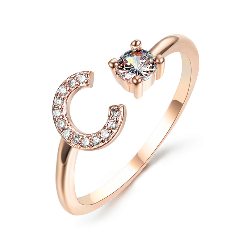 Pinduoduo cross-border SHEIN new ring opening ring 26 English letters opening jewelry female personality wholesale