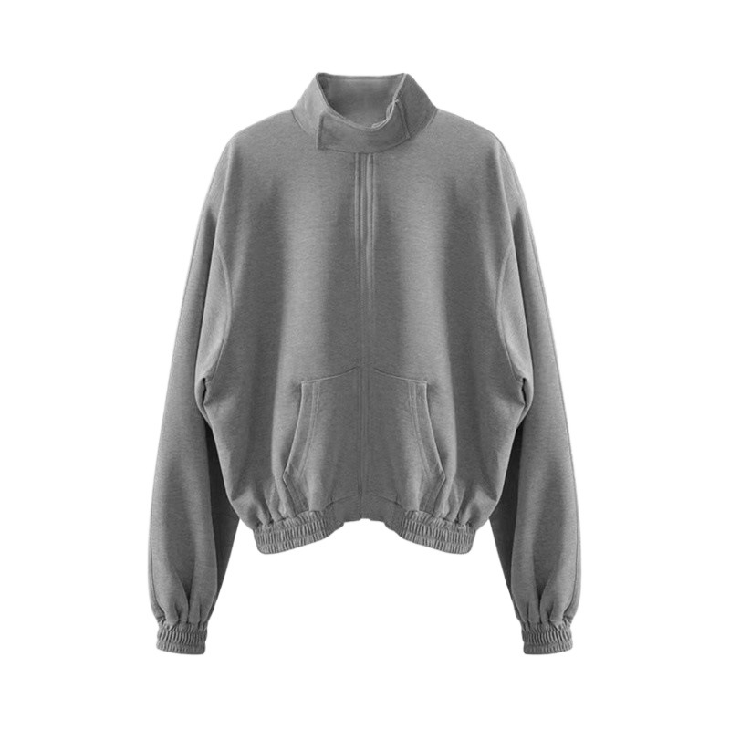 001 Korean Style Trendy Casual Loose Padded Shoulder Sweatshirt Spring Autumn Simple Sports Outerwear Men's Pants Ins_voghion.com
