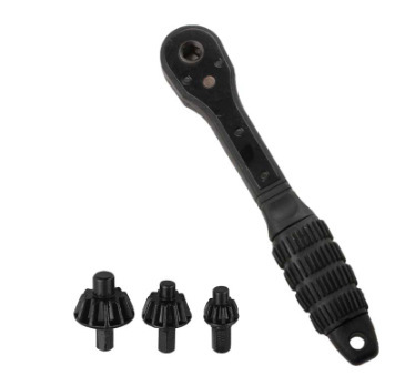 2 in 1ドリルチャックキーレンチ黒双方向高速ラチェットレンチ2頭ダブル用レンチハード|undefined