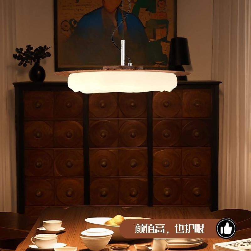 Candelabro de restaurante de estilo antiguo, desplazamiento móvil, mesa de comedor creativa retro, lámpara principal, lámpara de platillo volador de viento silencioso francés