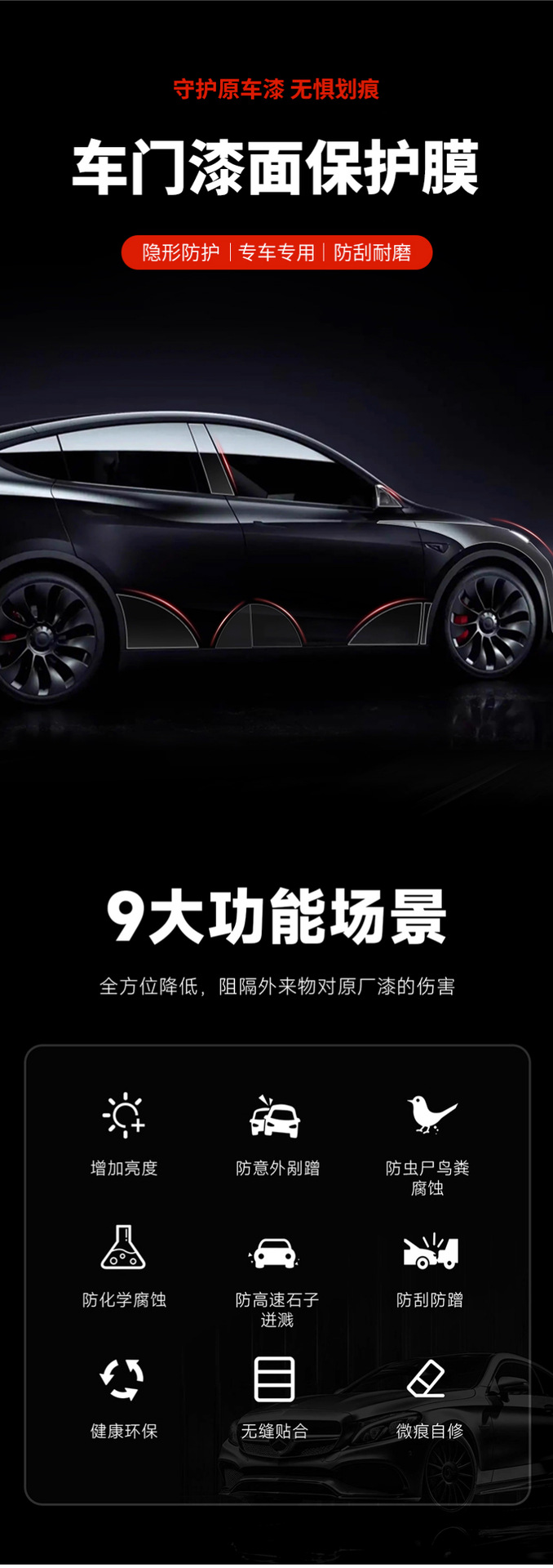 Covestro TPU invisible car wrap, full-body paint protection film, scratch-resistant, stain-resistant, and self-healing protective film