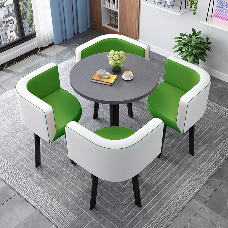 モダンでシンプルな商談テーブルと椅子の組み合わせオフィスカフェ受付レジャーミルクティーショップクリエイティブな小さなラウンドテーブル|undefined