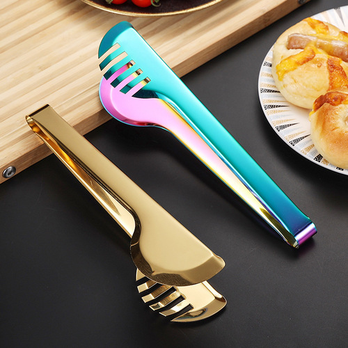 Source manufacturer semi-circle stainless steel food tongs creative buffet serving tongs barbecue tongs serving tongs