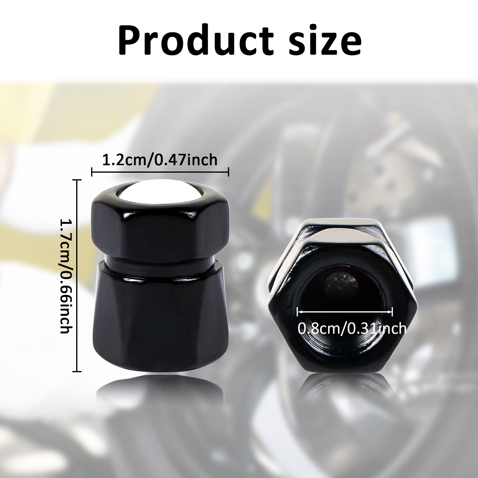 Creative Hexagonal Valve Caps for Cars, Tire Caps, Valve Covers, Metal Valve Core Caps