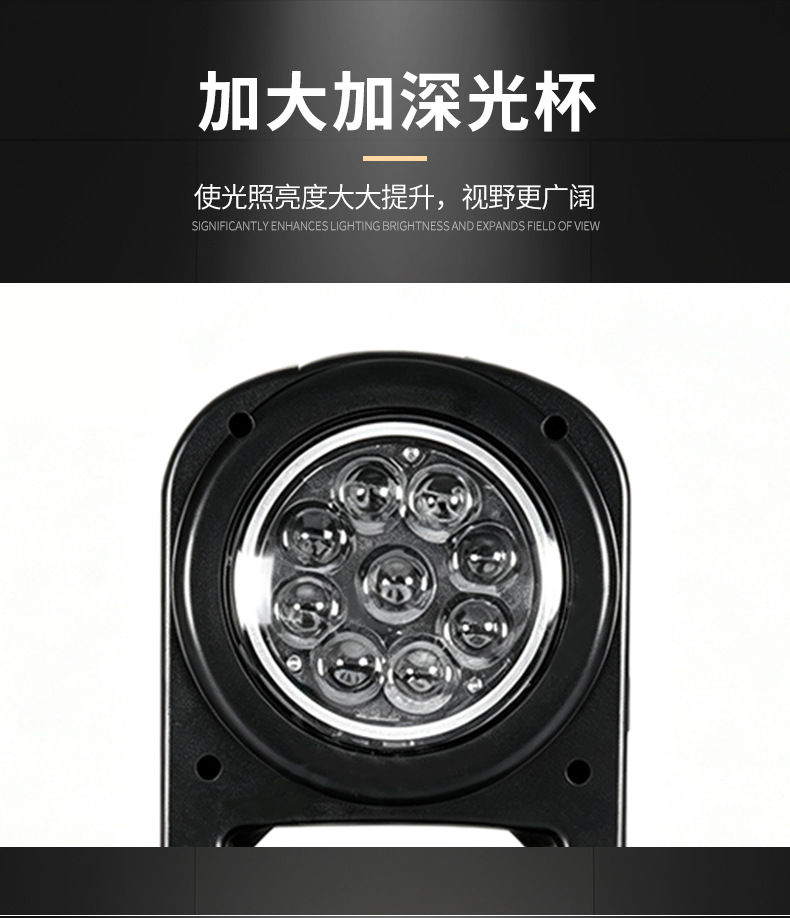 Vehicle-mounted HID magnetic wireless remote control car searchlight HID high-power searchlight patrol car roof light in stock