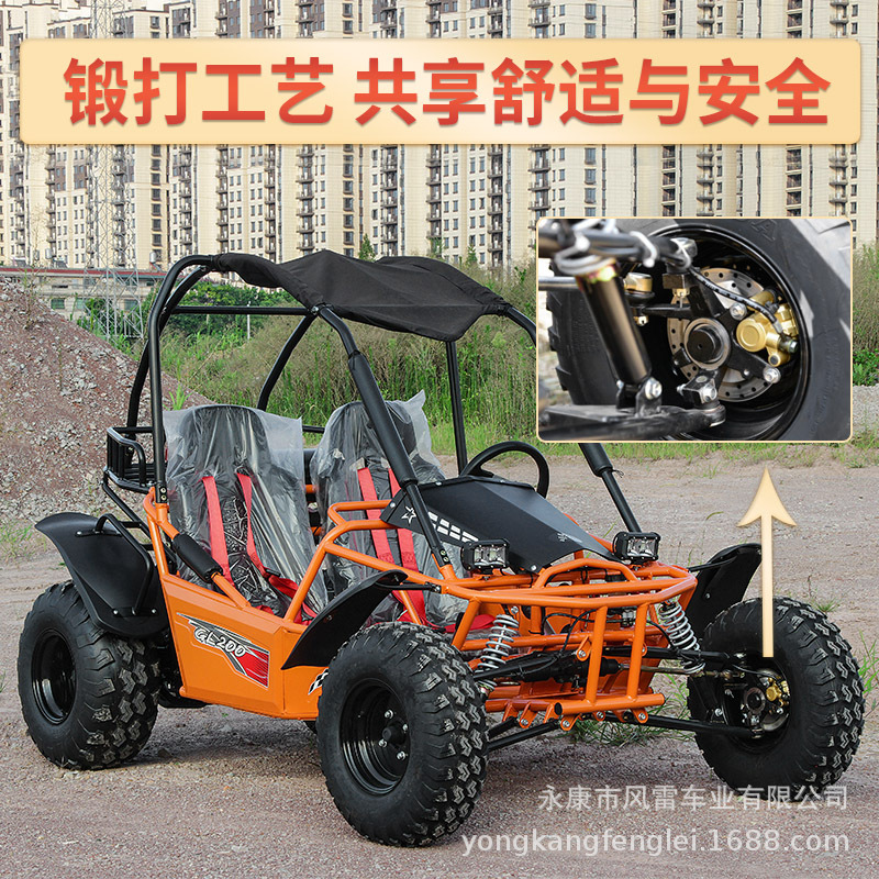 Kart Todoterreno Biplaza UTV 200cc GL01 de Tubo de Acero a Gasolina image 3