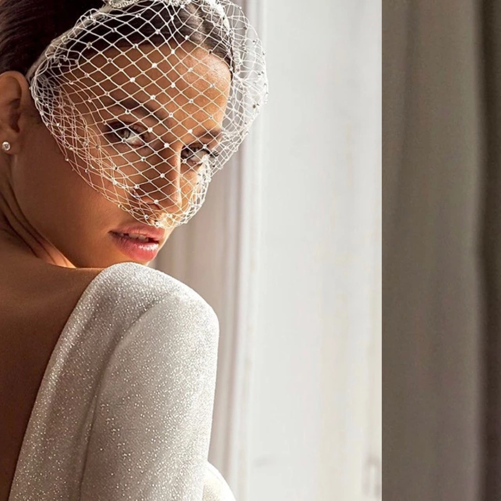 105g Weight Birdcage Veils, Party Headpieces Hair Accessories Type 1 Piece Quantity Wedding Occasion Rhinestone Material Grid Pattern Women's Gender Handmade Design Elegant, Bridal Style Women's Elegant Lady Bridal Grid Rhinestone Handmade Birdcage Veils Party Headpieces 11