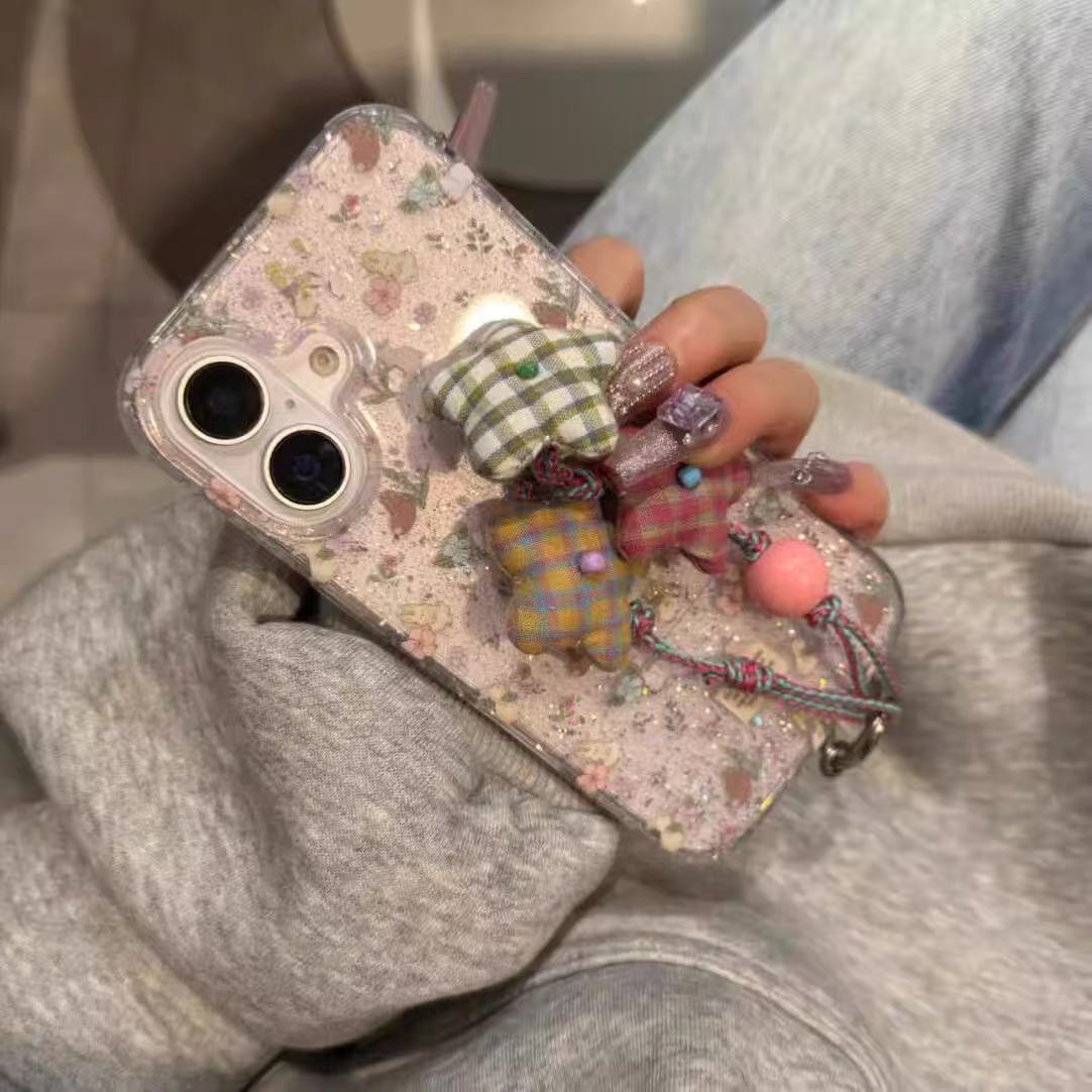 Cadena semitranslúcida flor púrpura conejo mj2