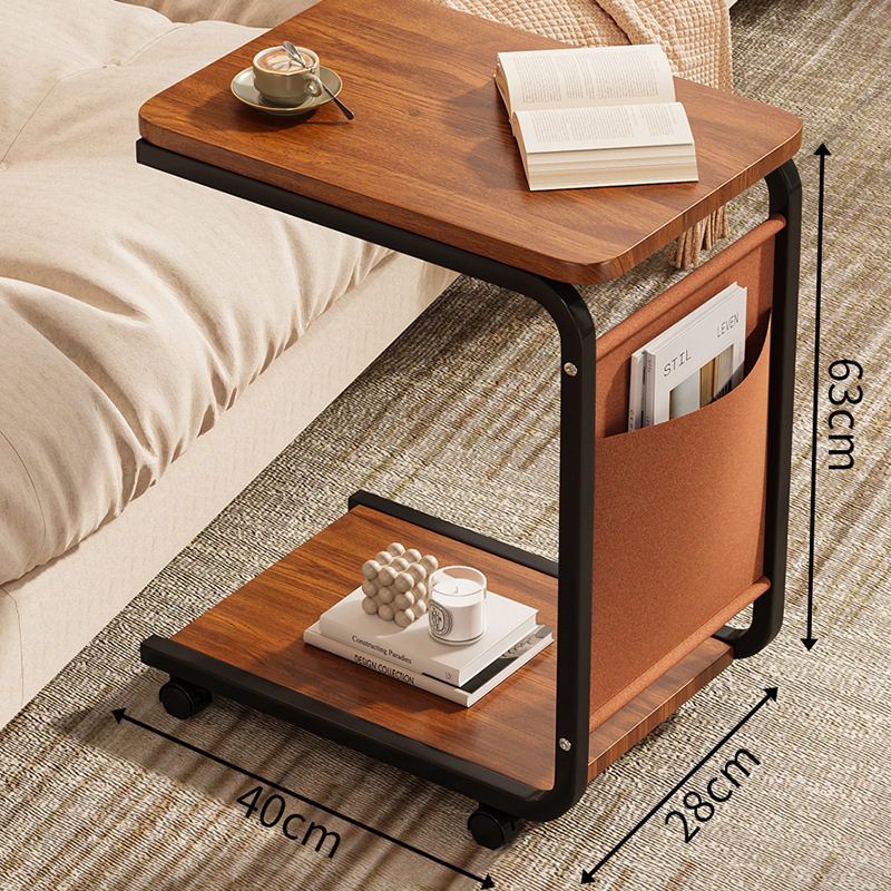 New Side Table Movable Trolley Sofa Side Cabinet Simple Modern Living Room Coffee Table Storage Rack Mini Bedside Table