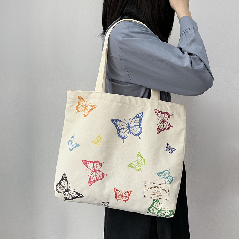 Bolso de lona de frutas de arte fresco de verano bolso de tela portátil de mariposa de estilo chino dulce de hombro femenino suministro transfronterizo image 4