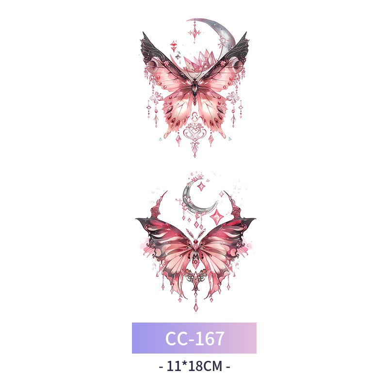 Transfronterizo en stock al por mayor de halloween colorido mariposa tatuaje pegatinas simulación sangrienta cicatriz pegatinas divertidas pegatinas impermeables