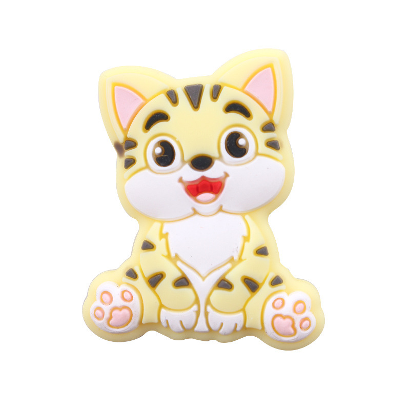 Nuevos artículos para bebés DIY animales de dibujos animados gatitos joyas de silicona pezón cadena de dientes molares accesorios de pulsera de diente