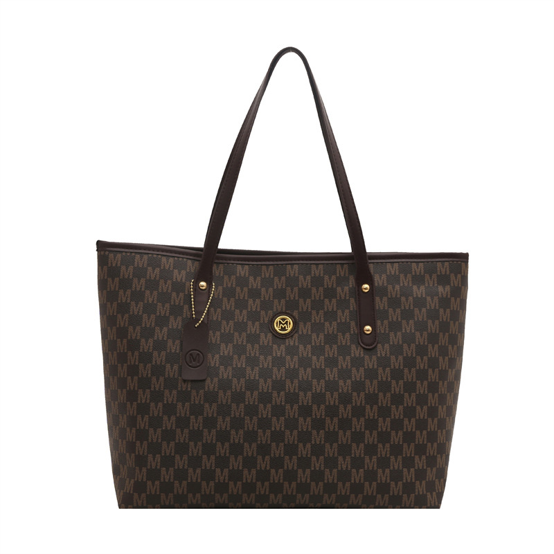 Europa y América retró personalidad de gran capacidad letras impresas simples bolsos grandes para mujeres 2025 nueva bolsa de hombro de viaje