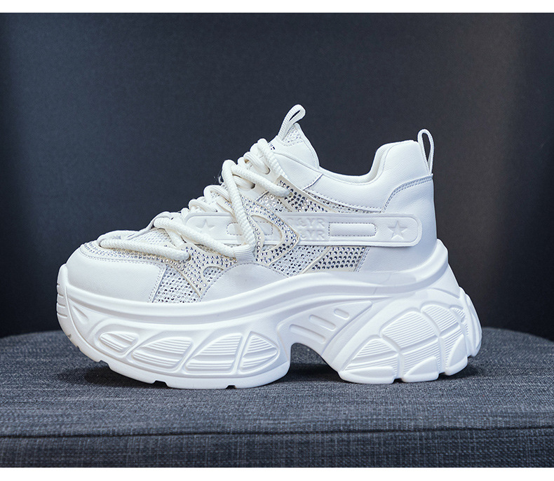 Giày sneaker nữ đế dày chunky tăng chiều cao 9 cm phong cách hot girl — Bạc M2696, M 2696m Màu sắc, M2696 đỏ chi tiết 28